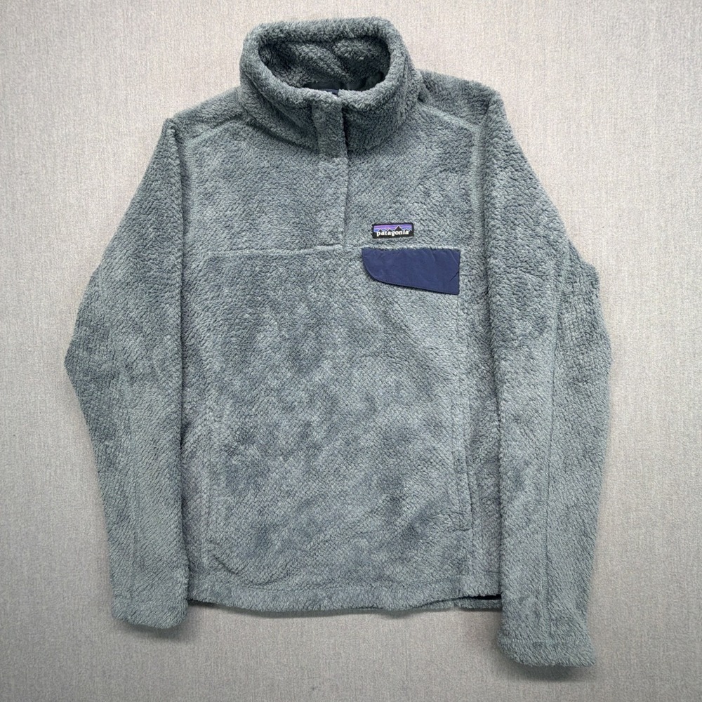 Patagonia Re-Tool Snap-T PolarTec Pullover Sweater Women's M Blue Fleece Pockets